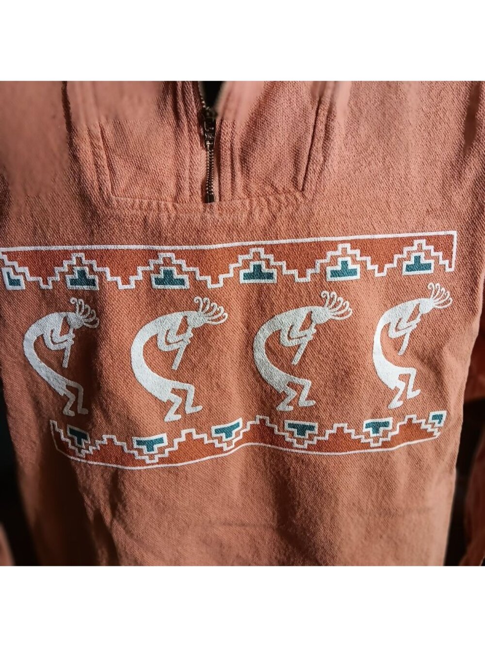 Vintage Men's 1/4 Zip Pullover Sweatshirt Southwestern Medium Taylor Kokopelli
